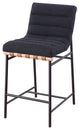 Lahni Boucle Fabric Counter Height Chair, Black