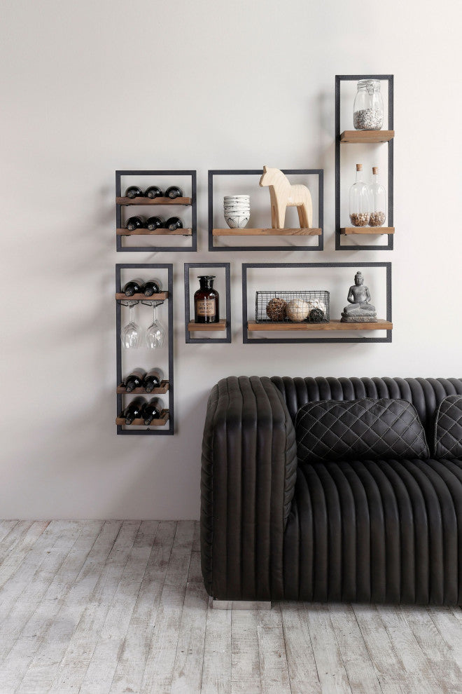 D-Bodhi 10" Wide Metal Frame 2-Tiered Wall Shelf