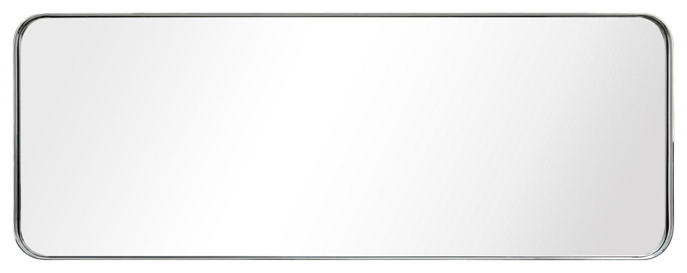 Ultra Stainless Steel Rectangular Wall Mirror, Silver, 18"x48", Polished