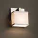 Textile Modular 1-Light Wall Sconce, Rectangle, White Fabric Shade