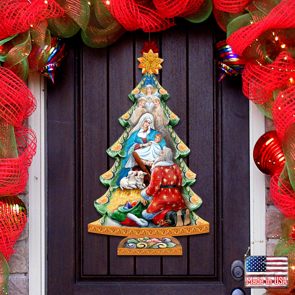 Adoration Nativity Tree Wooded