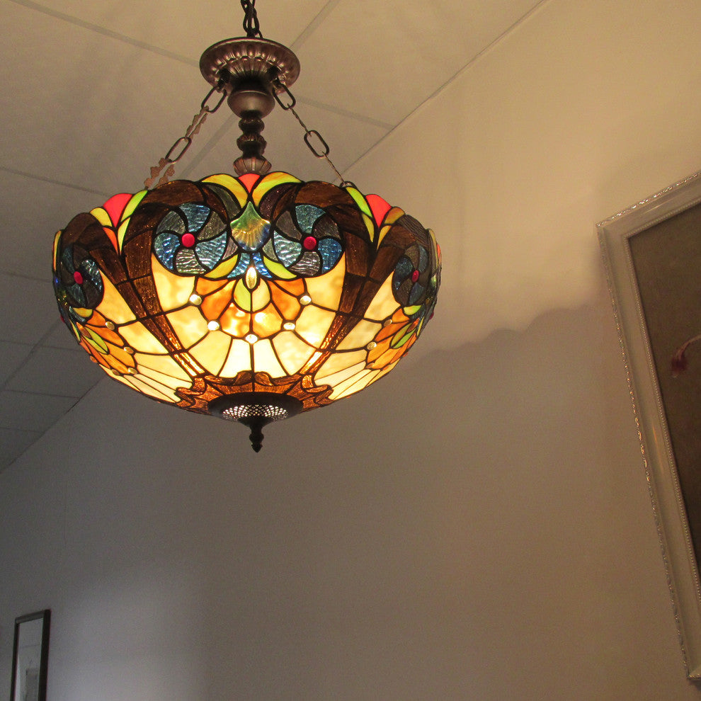 Shea 2-Light Victorian Inverted Ceiling Pendant 18"