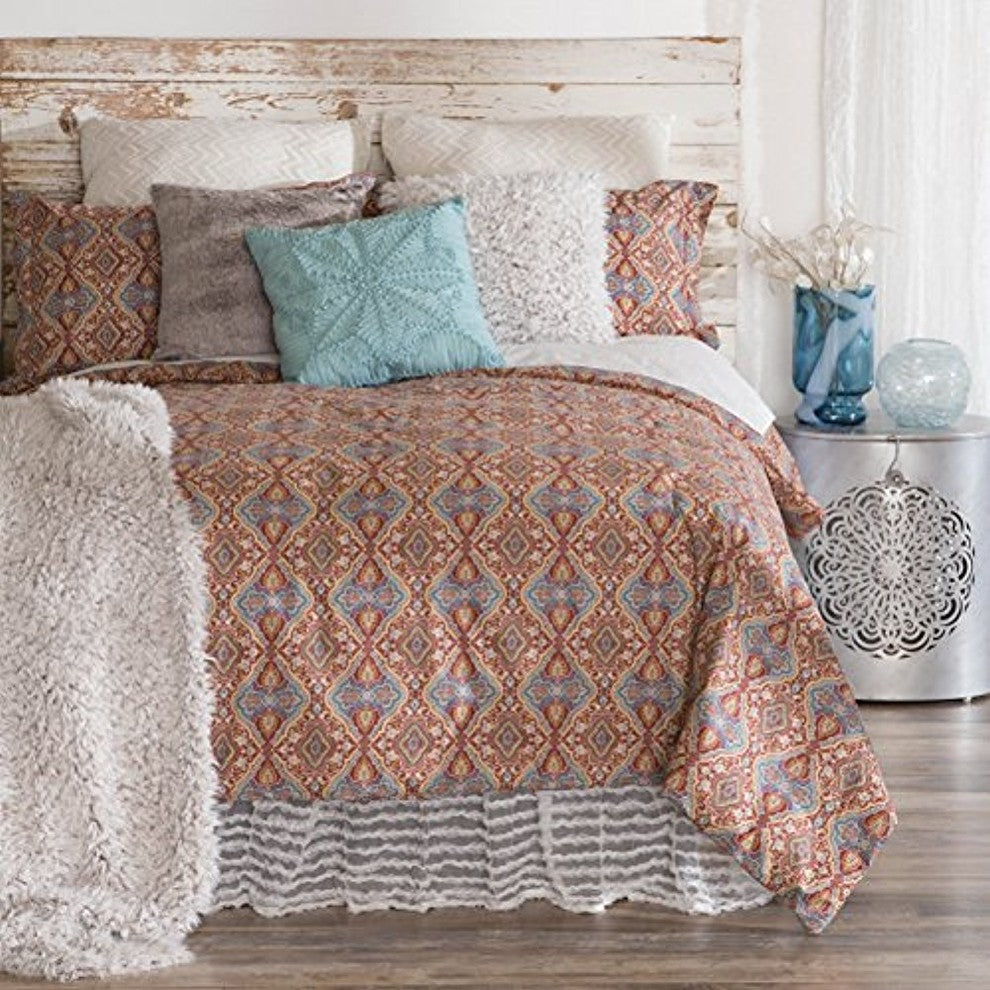 Cordelia Damask 3-Piece Comforter Set, Queen / Full
