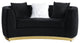 Achelle Loveseat With 3 Pillows, Black Velvet