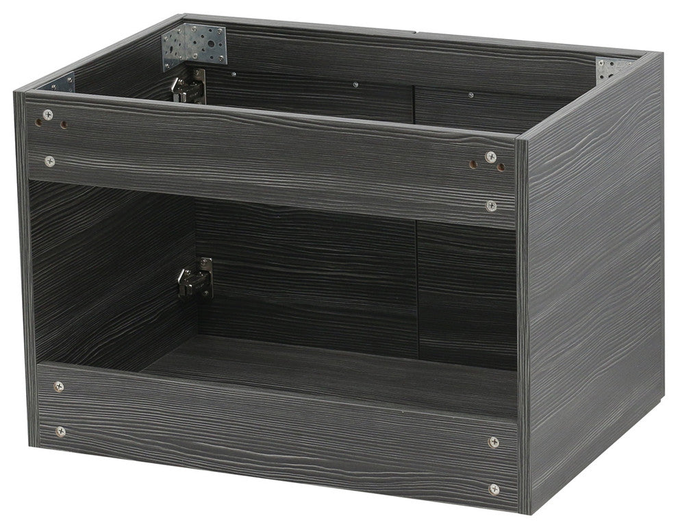 30" Wall Mount Vanity, Black Stone Countertop, Dark Grey