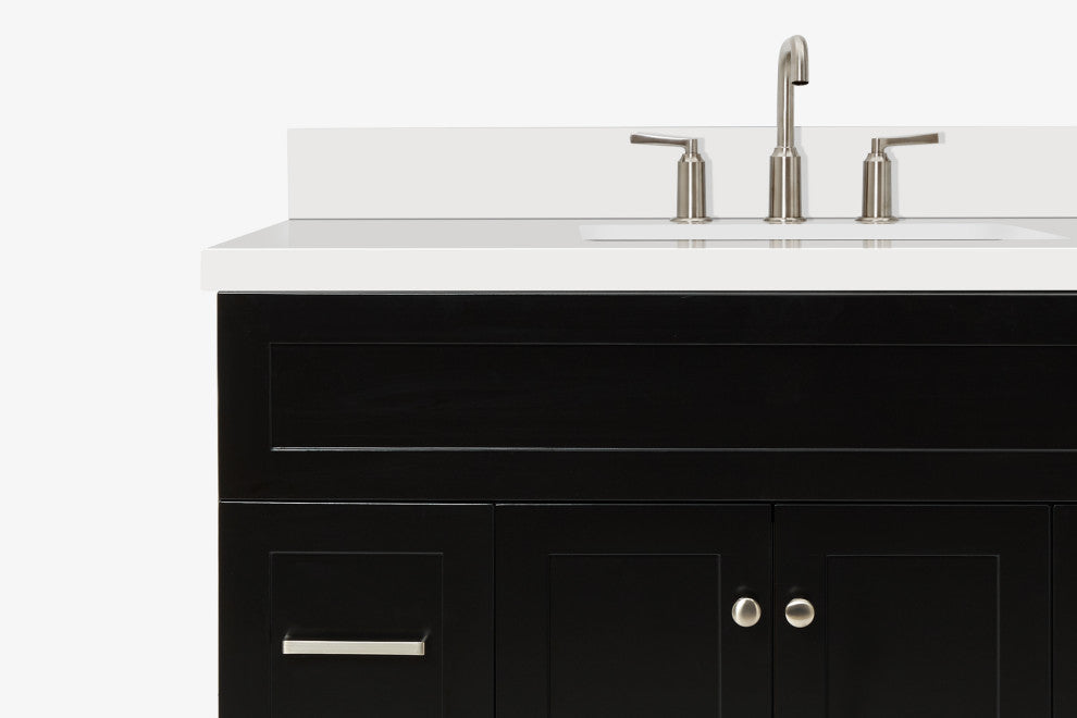 Ariel Hamlet 43" Rectangle Sink Bath Vanity, 1.5" White Quartz
