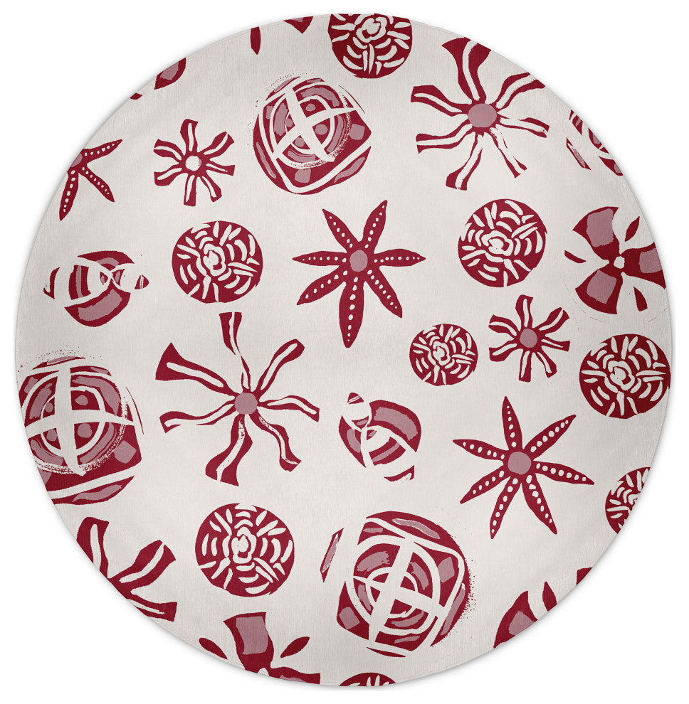 Fossil Formation Rug, Red, 5' Round