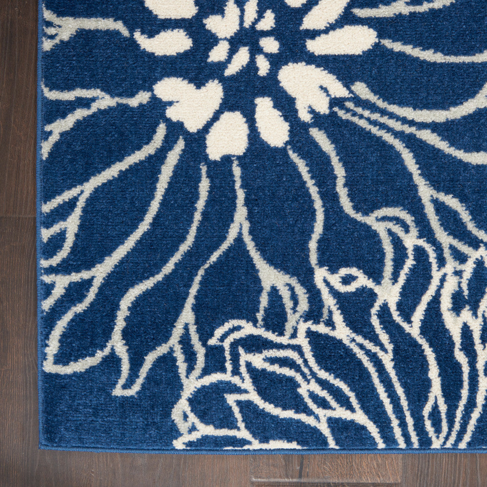 Nourison Passion 9' x 12' Navy/Ivory Contemporary Indoor Area Rug