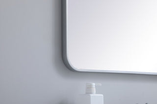 Ellis Soft Corner Metal Rectangular Mirror, Silver, 27" x 36"