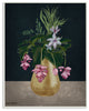 Gold Vase Pink Flower Drawing, 10"x15"