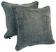 18" Double-Corded Jacquard Chenille Square Throw Pillows, Set of 2, Gray Solid