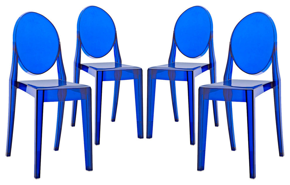 Modern Blue Casper Dining Chairs Set of 4