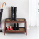 Double-Tier Brown Stand With 2-Pair Rubber Boot Trays Ibadan