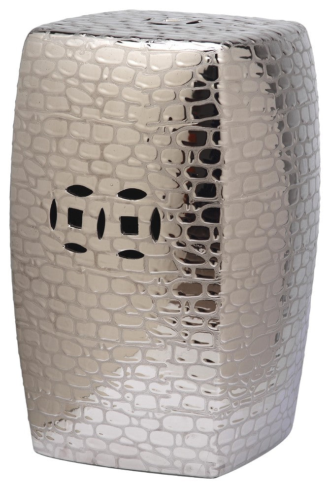 Safavieh Jasmine Garden Stool, Plated Silver