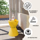 Round Side Table in ABS Plastic Ribbed Design End Table with Removable Lid, Yellow