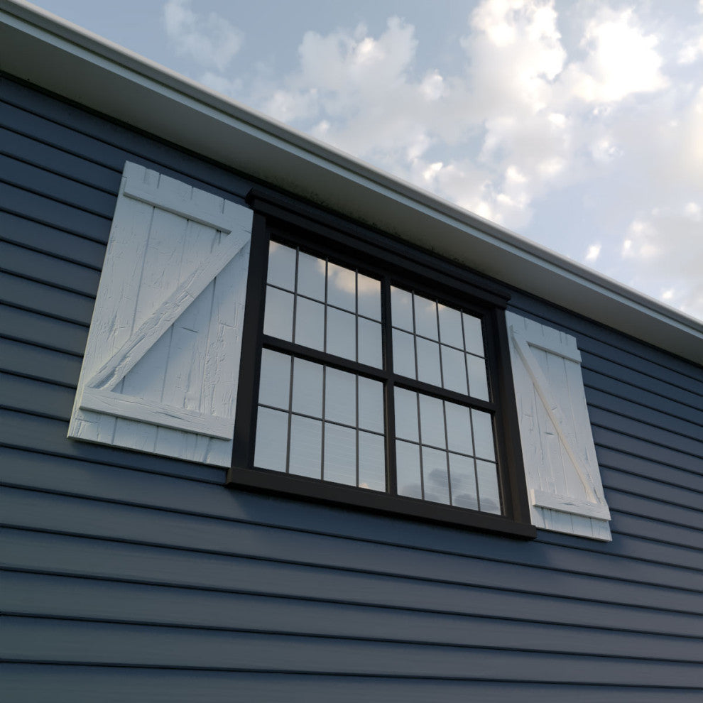 Rustic 4 Board Joined B-N-B Faux Wood Shutters, Hand Hewn, 22x26"