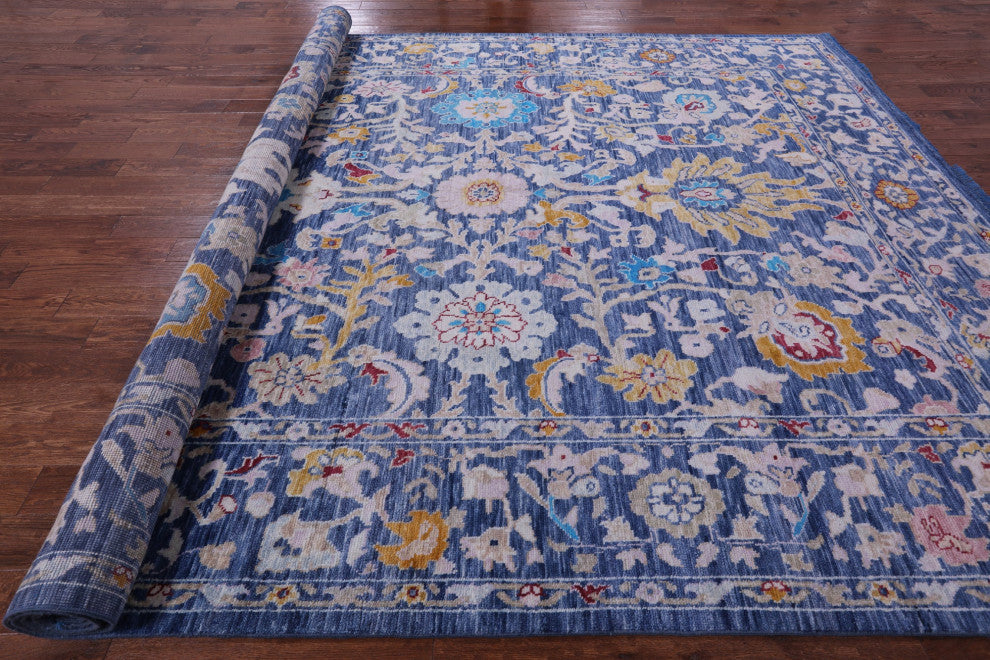 Turkish Oushak Handmade Wool Rug 10' 0" X 14' 1" - Q13443