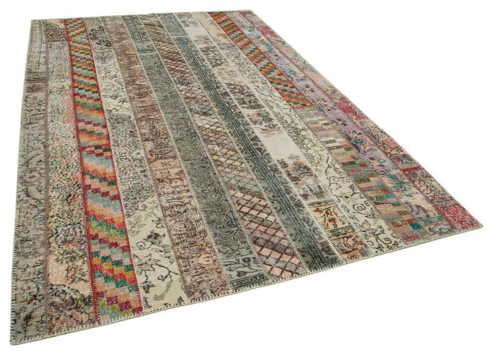 Rug N Carpet - Handmade Anatolian 6' 7" x 10' 0" Antique Patchwork Area Rug