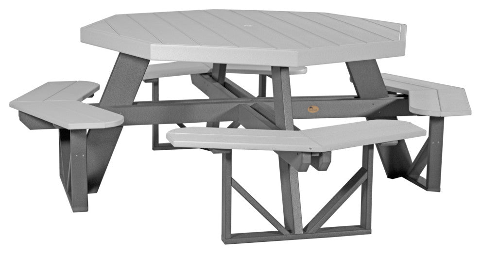 Poly Octagon Picnic Table, Dove Gray & Slate