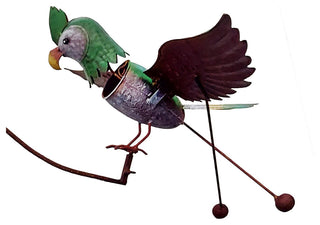 Rustic Metal Kinetic Birds Spinning Balancer Garden Stake