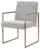 Modrest Suzanne, Modern Gray Fabric/Antique Brass Dining Chair