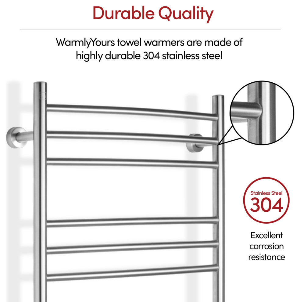 Riviera Towel Warmer, Brushed, Dual Connection, 9 Bars
