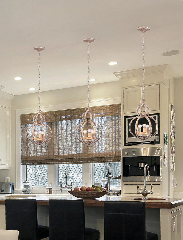 Crystorama 6760-DT, 3 Light Mini Chandelier - Distressed Twilight