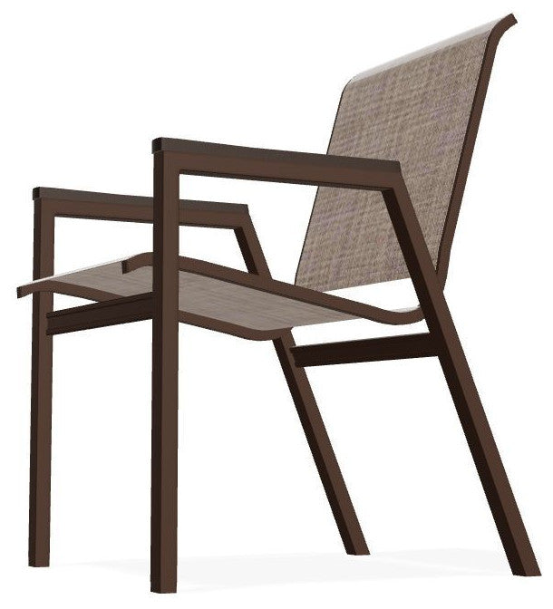 Bazza Sling Stackable Outdoor Dining Chair, Augustine Fennel/Kona