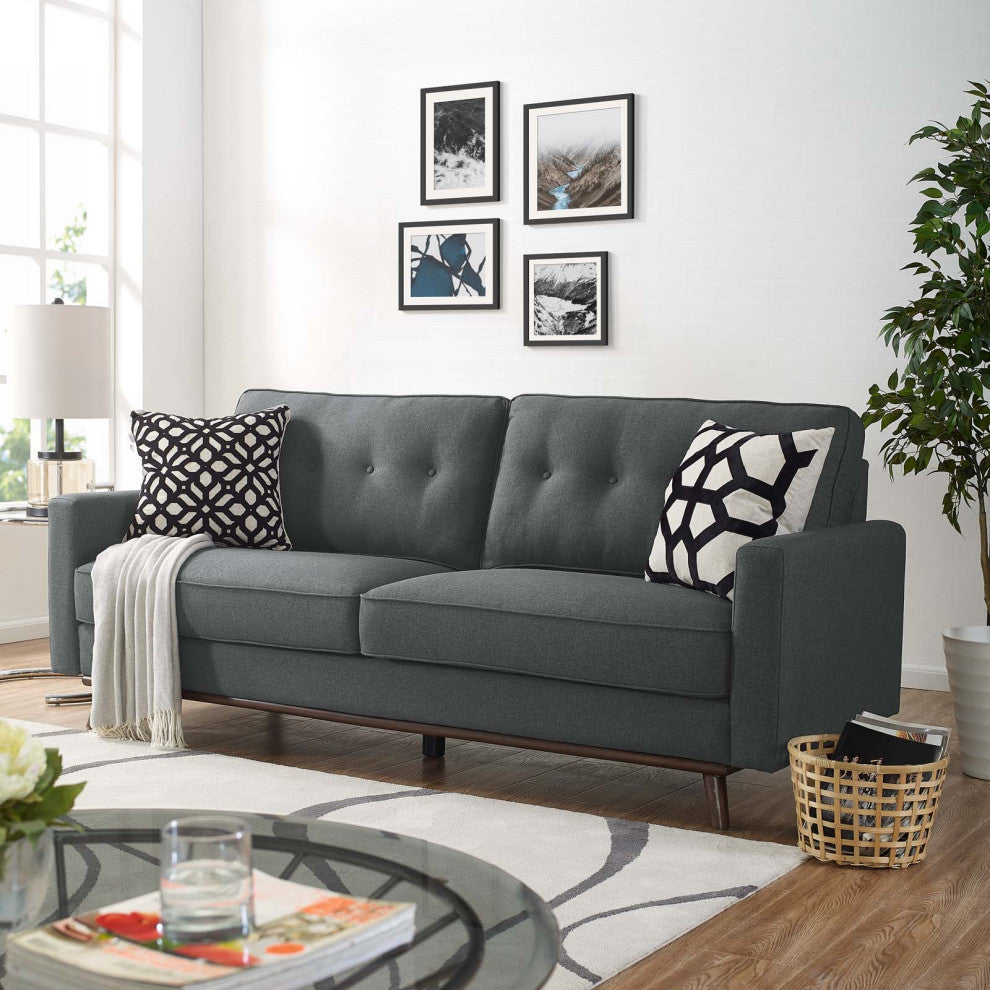 Gray Prompt Upholstered Fabric Sofa
