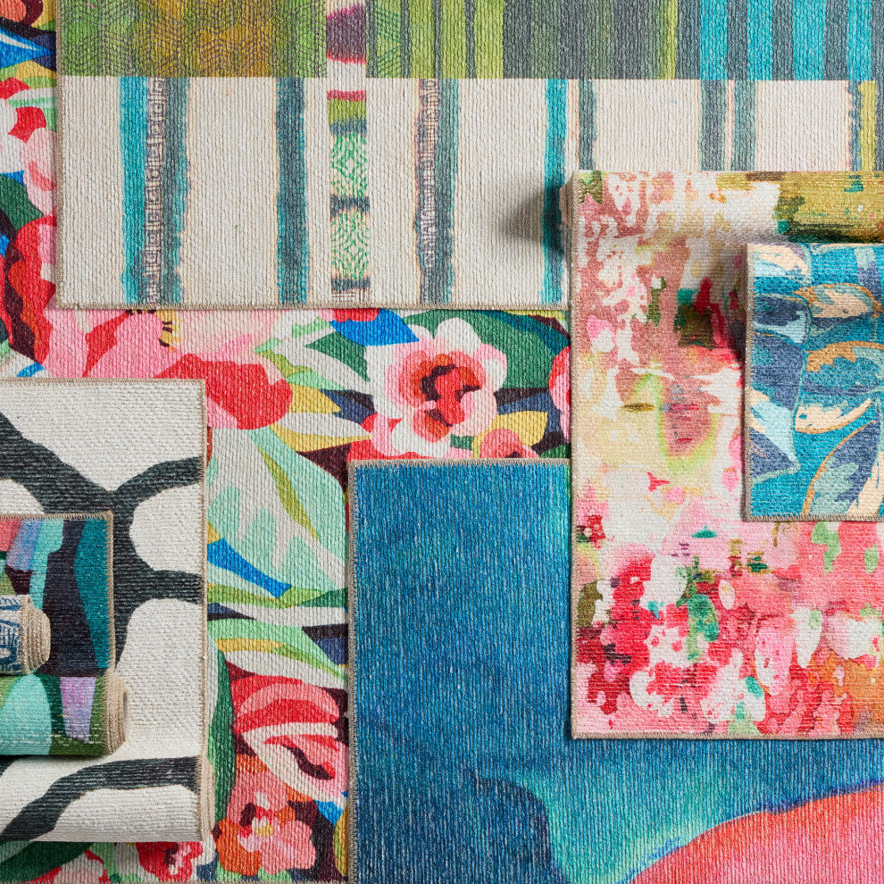 Sonic Powerloomed Indoor Abstract Pink/Multicolor Area Rug 9'X12'