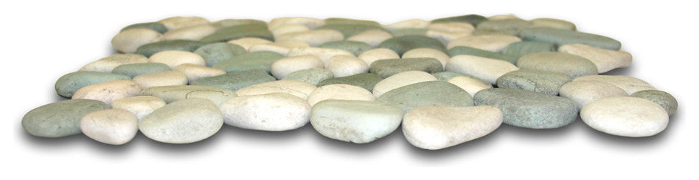 Sea Green and White Pebble Tile