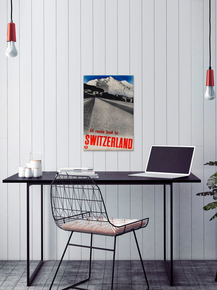 "All Roads Lead to Switzerland" Painting Print on Wrapped Canvas, 30"x45"