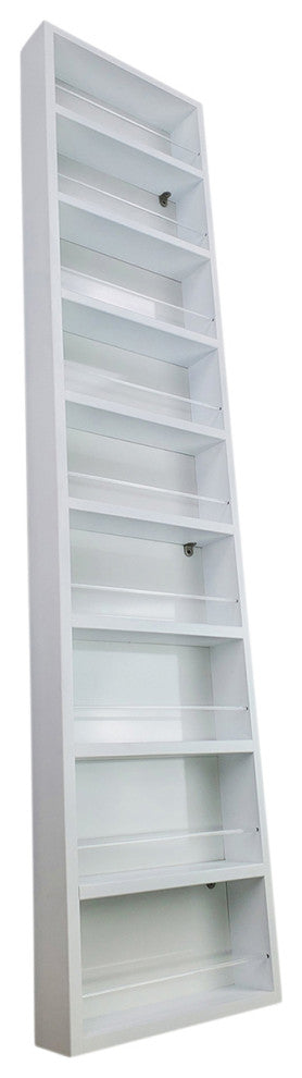 Meadow On the Wall Spice Rack 62"h x 11"w x 4.5"d, White Enamel