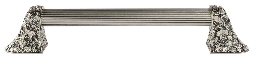 Florid Leaves Appliance Pull, Satin Nickel, 14", Fluted