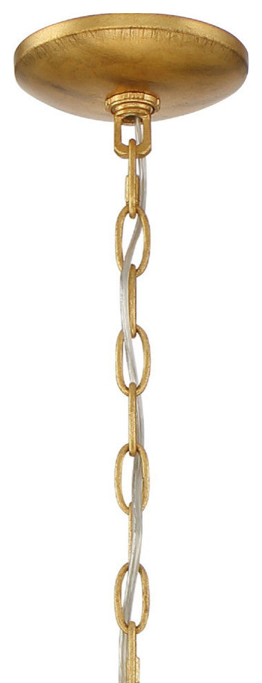 Crystorama FIO-A9104-GA-WH, 4-Light Chandelier, Antique Gold