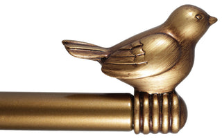 3/4" Bird Adjustable Curtain Rod, Renaissance Gold, 84"-120"