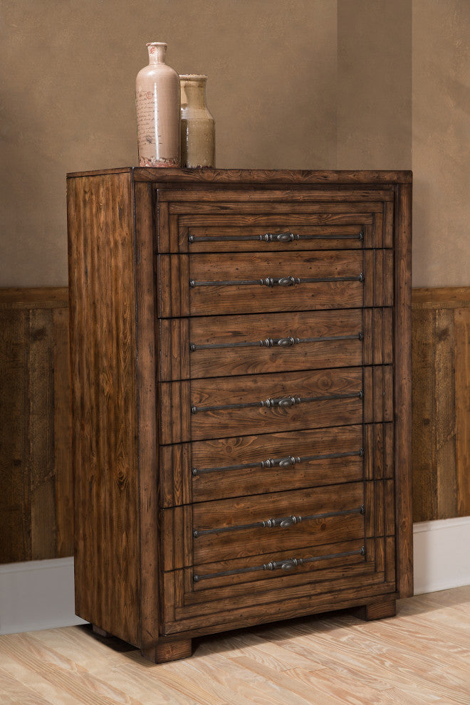 Aico Amini Carrollton 6 Drawer Chest in Rustic Ranch