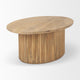 Terra Light Brown Solid Wood Oval Fluted Coffee Table