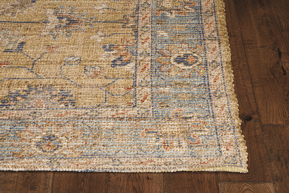 Morris Gold/Light Blue Karissa Distressed Moroccan Accent Rug, 5' X 7'