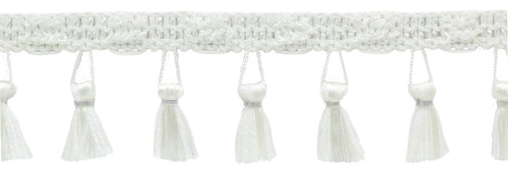 Tassel Fringe Trim, Style# ETFC, Color# A1 - Pure White [5 Yards]