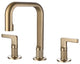 Deck Mounted Widespread Dual Handles Bathroom Sink Faucet, Brushed Gold