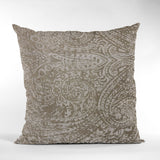 Plutus Brown Natural Leaf Jacquard Luxury Throw Pillow, 22"x22"