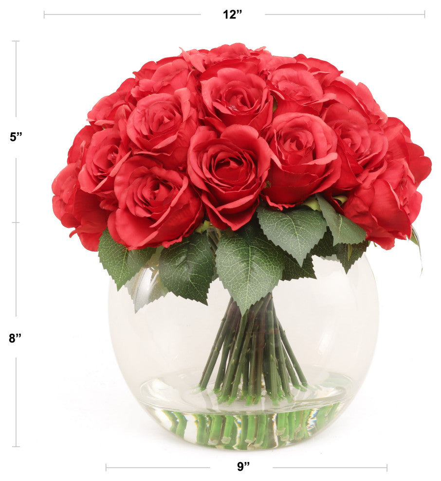 Red Rose Bouquet - 36-Head Artificial Flowers