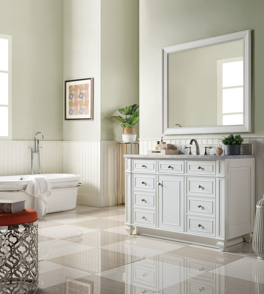 James Martin Vanities 157-V48 Bristol 48" Single Basin Hardwood - Whitewashed