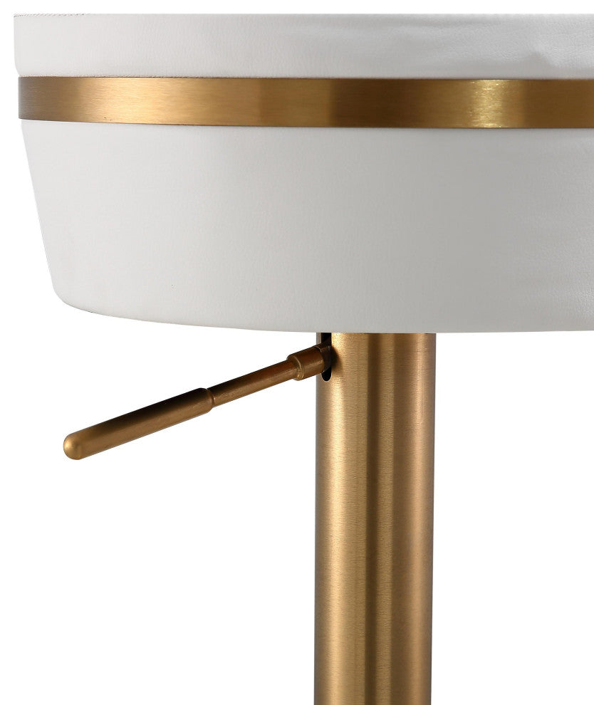 TOV Furniture Astro White and Gold Adjustable Stool