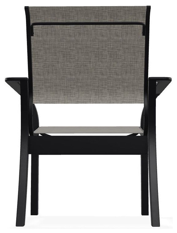 Leeward Sling Stackable Outdoor Dining Chair, Storm/Black
