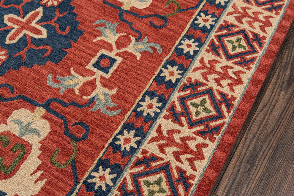 Tangier Hand-Hooked Rug, Red, 5'x8'