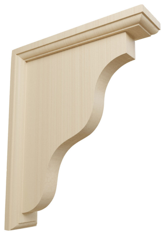 2 1/4"W x 9"D x 11"H Hamilton Traditional Bracket, Rubberwood