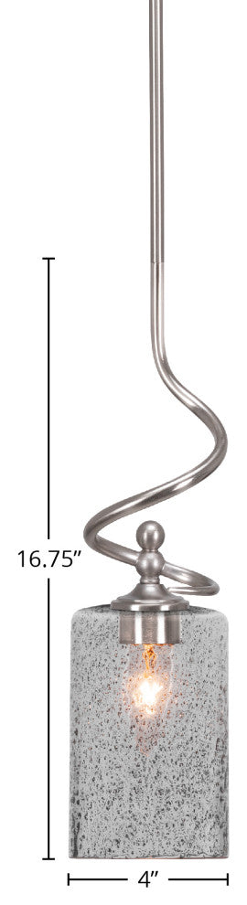 Capri Stem Mini Pendant In Brushed Nickel Finish With 4" Smoke Bubble Glass