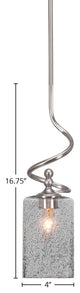 Capri Stem Mini Pendant In Brushed Nickel Finish With 4" Smoke Bubble Glass
